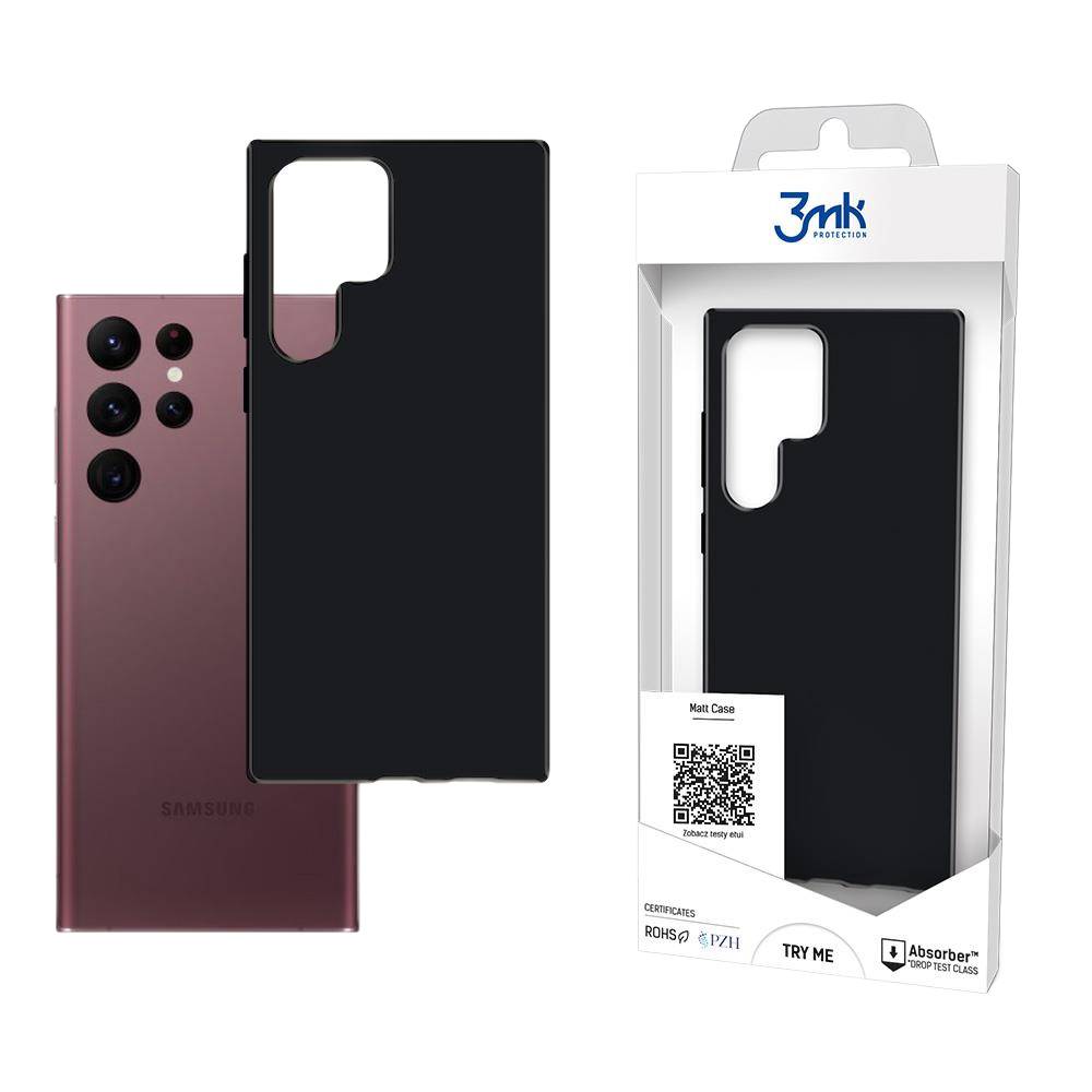 3Mk Schwarz Hülle Für Samsung Galaxy S22 Ultra 5G S908, Matt - Bild 4