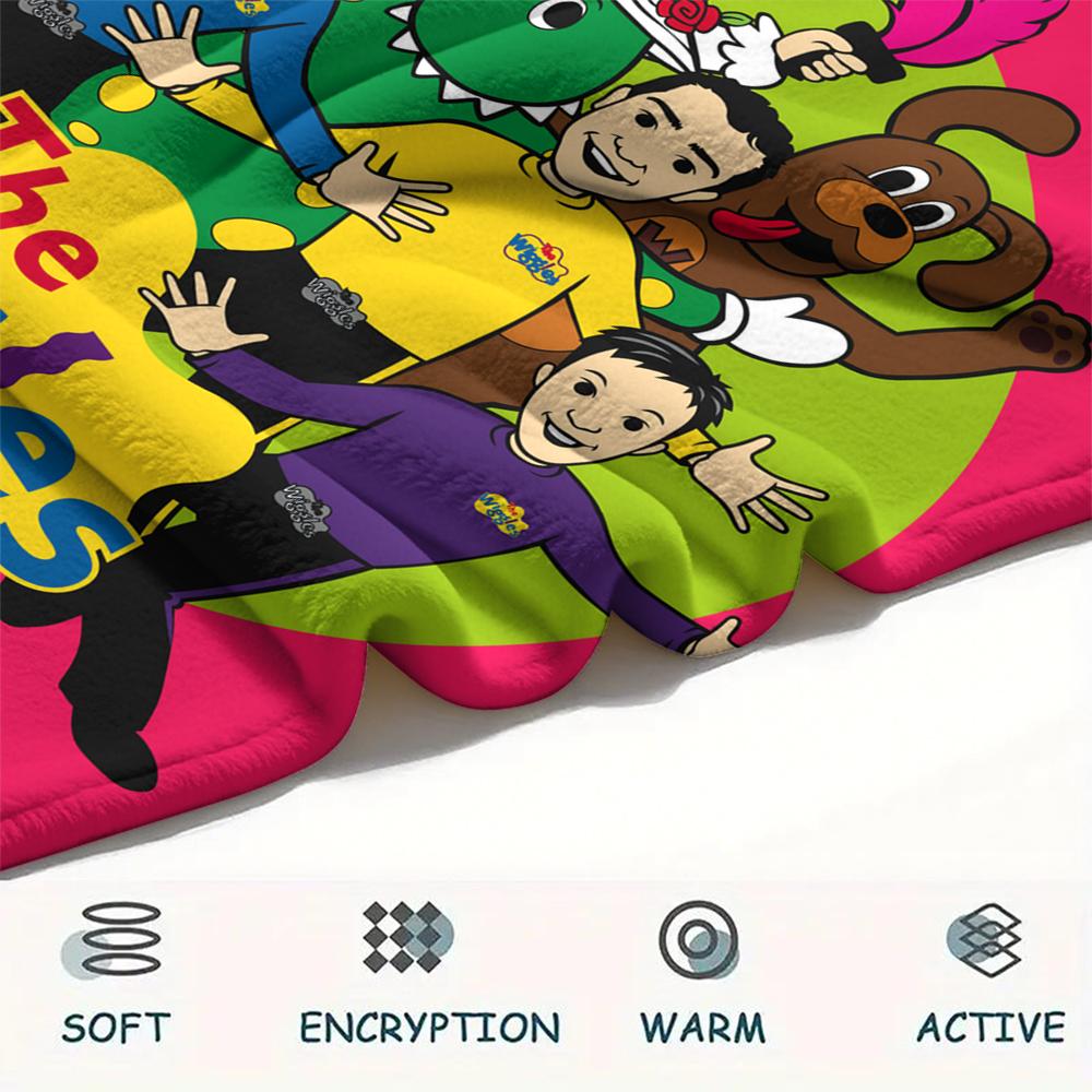 1 Stück The Wiggles Druck Flanelldecke, Hohe Qualität, Bequem für alle Jahreszeiten, Heimdekoration, Wärme und Komfort, Perfekt für Weihnachtsgeschenke217