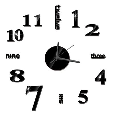 DIY Wall Clock Frameless Mirror Wall Clock Large Mute Wall Stickers for