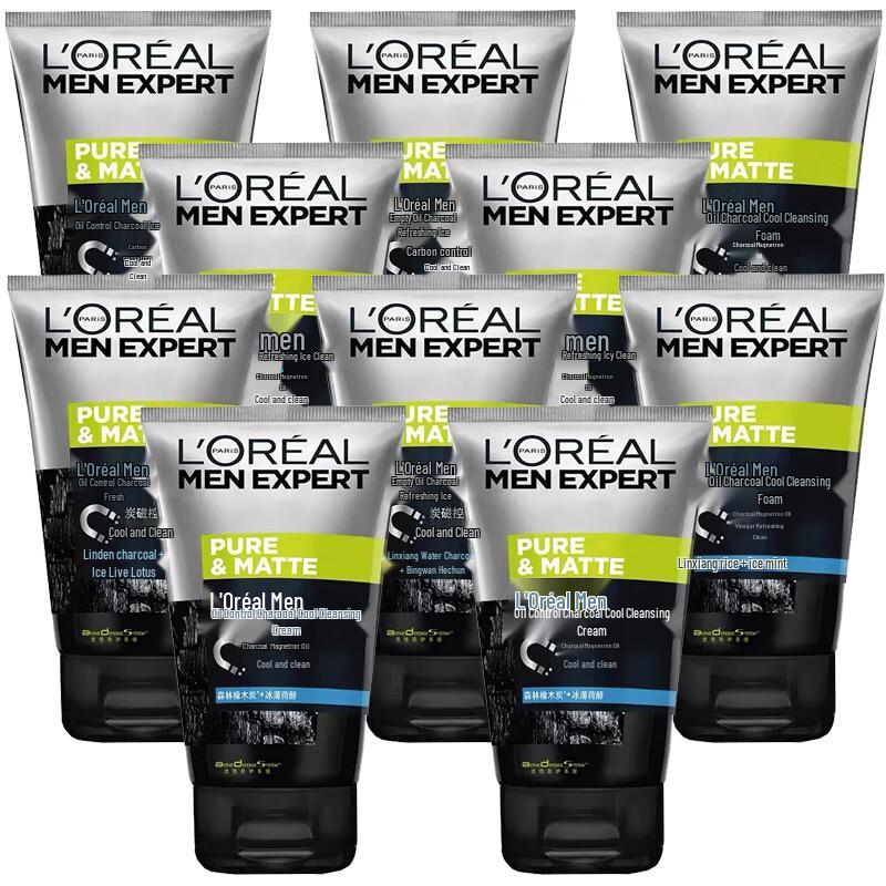 L'Oréal Men's Carbon Cleansing Cream (100ml X 10 Pack)