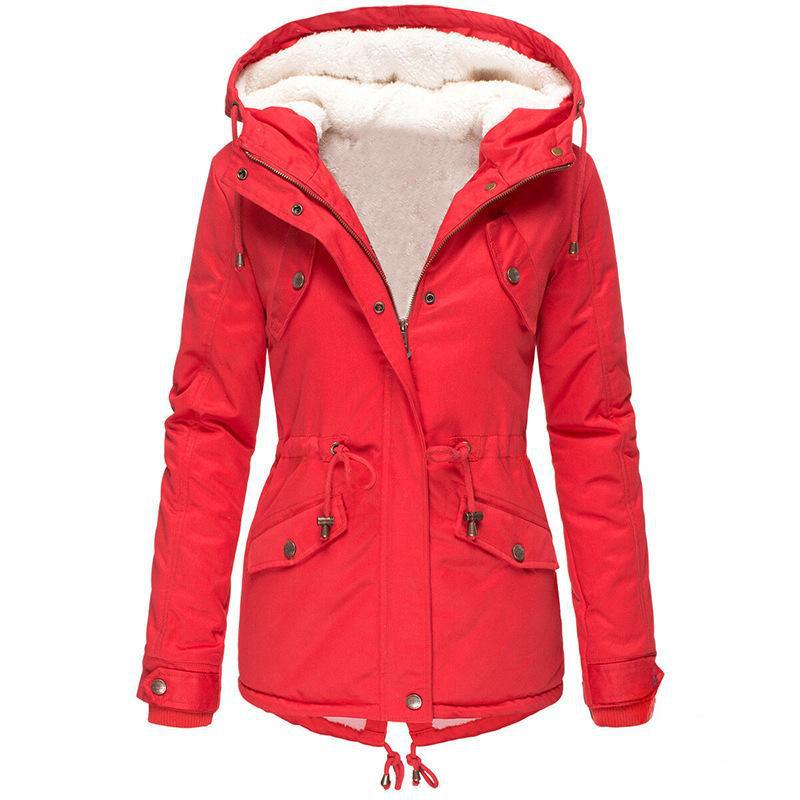 Winter Hot Sale: Women's Hooded Slimming Plus Velvet Thick Cotton Coat