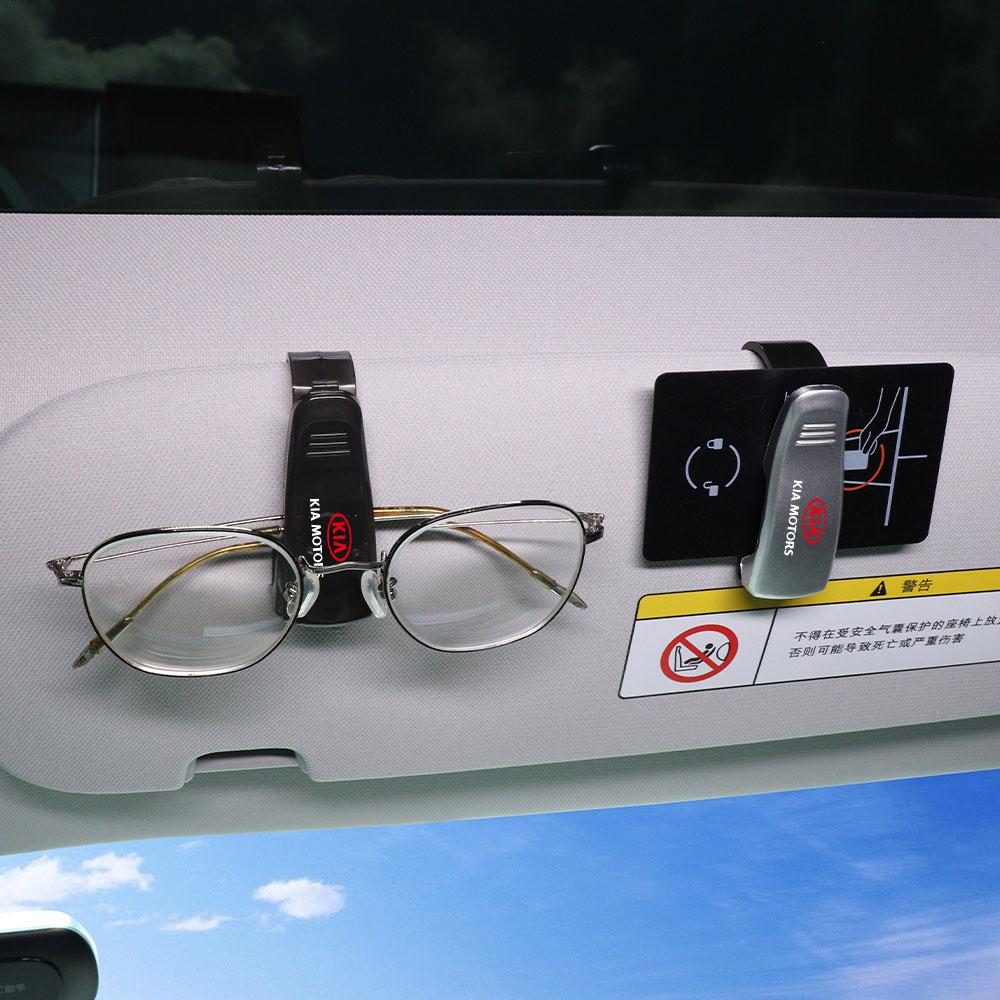 Car Sun Visor Glasses Clip Card Ticket Holder Storage Fastener For Kia Rio Picanto Sportage Niro Morning Ceed Sorento Optima