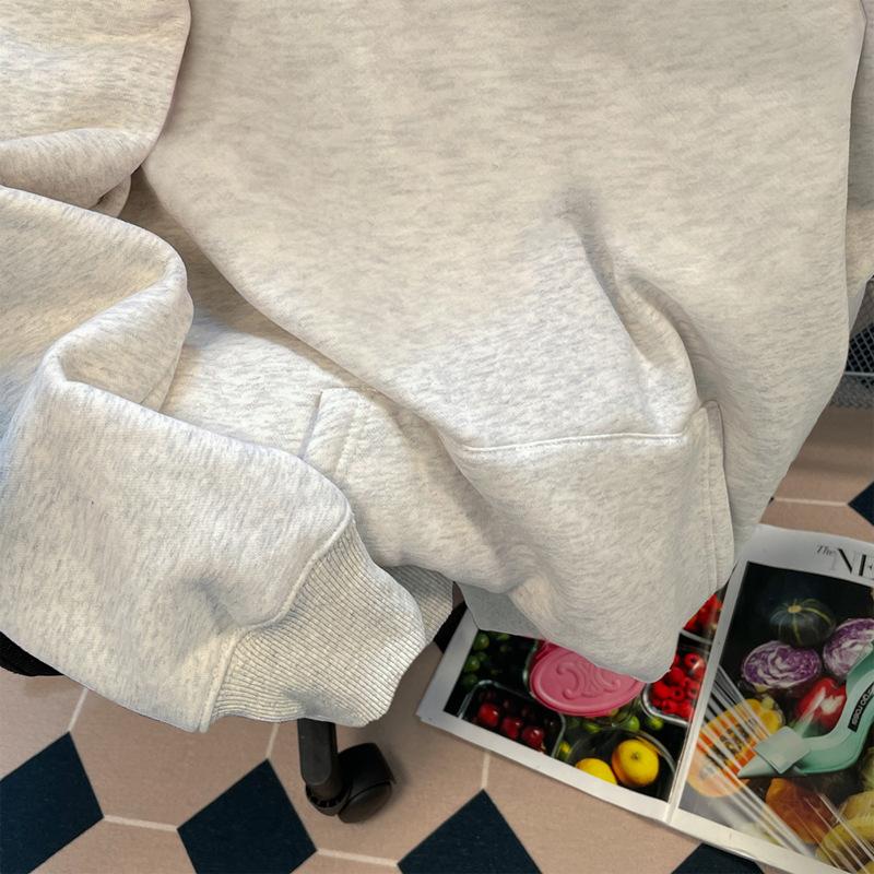 Couples' Autumn And Winter Trendy Loose And Plush Thick Hoodie High Street Printed Hoodie