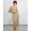 Demana Women's Winter Wool Blend Tie-Waist Midi Dress