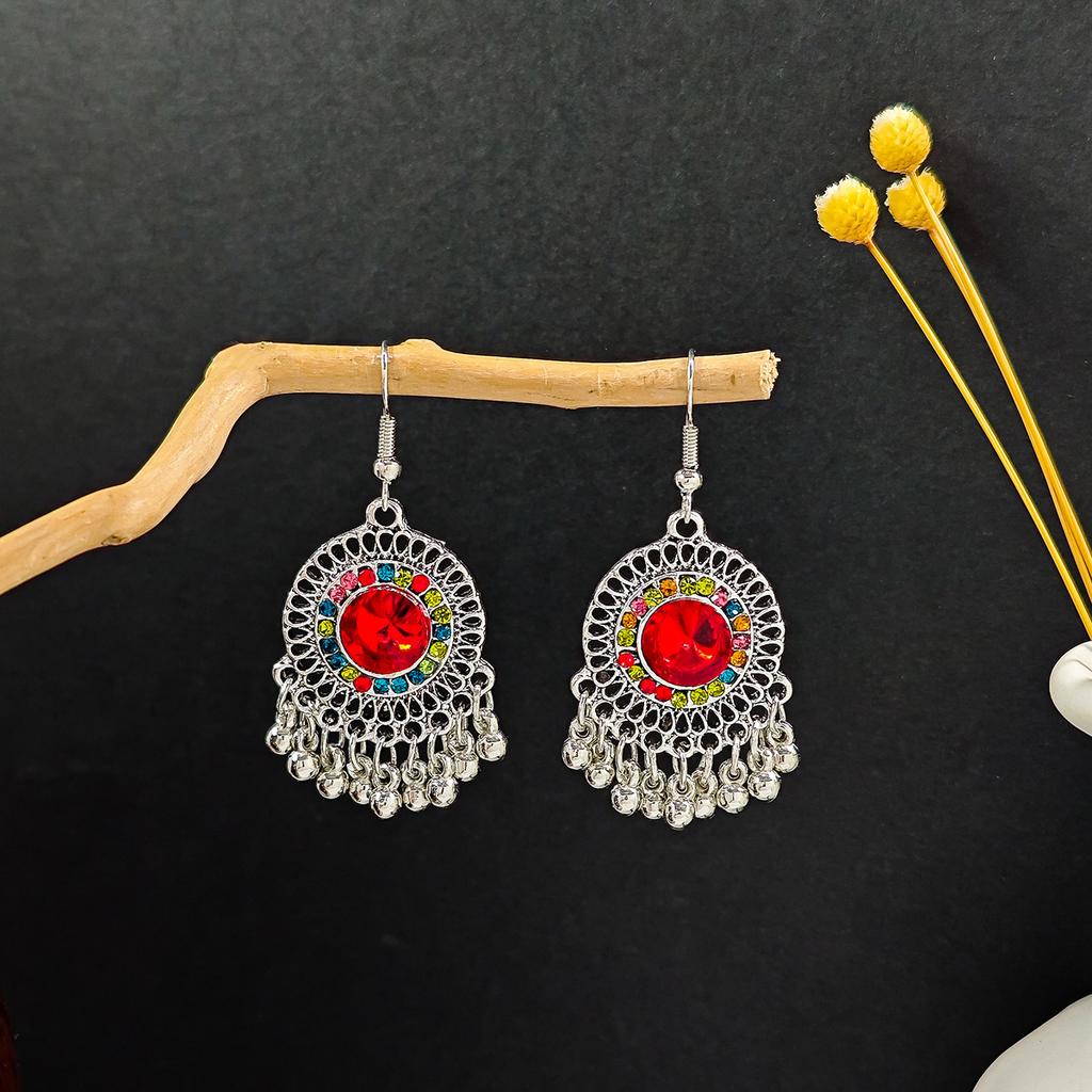 Geometric Ethnic Style Earrings Retro Bohemian Style Tourist Attractions Photo Fringed Earrings