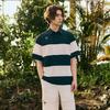 CHALLENGER Men'S Summer Cool Stretch Color Blocking Collared Short Sleeve T-Shirt Dark Green