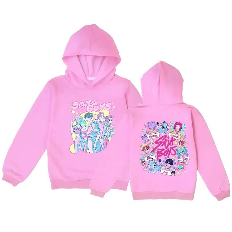 KPop Demon Hunters Saja Boys Printed Hoodies for Kids Autumn Fashion Funny Fans Gift Anime Pullover Hoodies