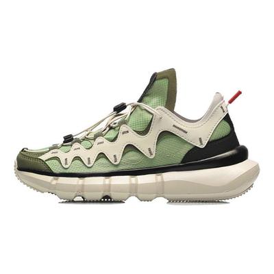 Li Ning Wudao 2.3 Lite Kumaş Kaymaz Aşınmaya Dayanıklı Hafif Düşük Bilekli Spor Günlük Ayakkabı Kadın spor ayakkabı Gri Yeşil AGBR052-3