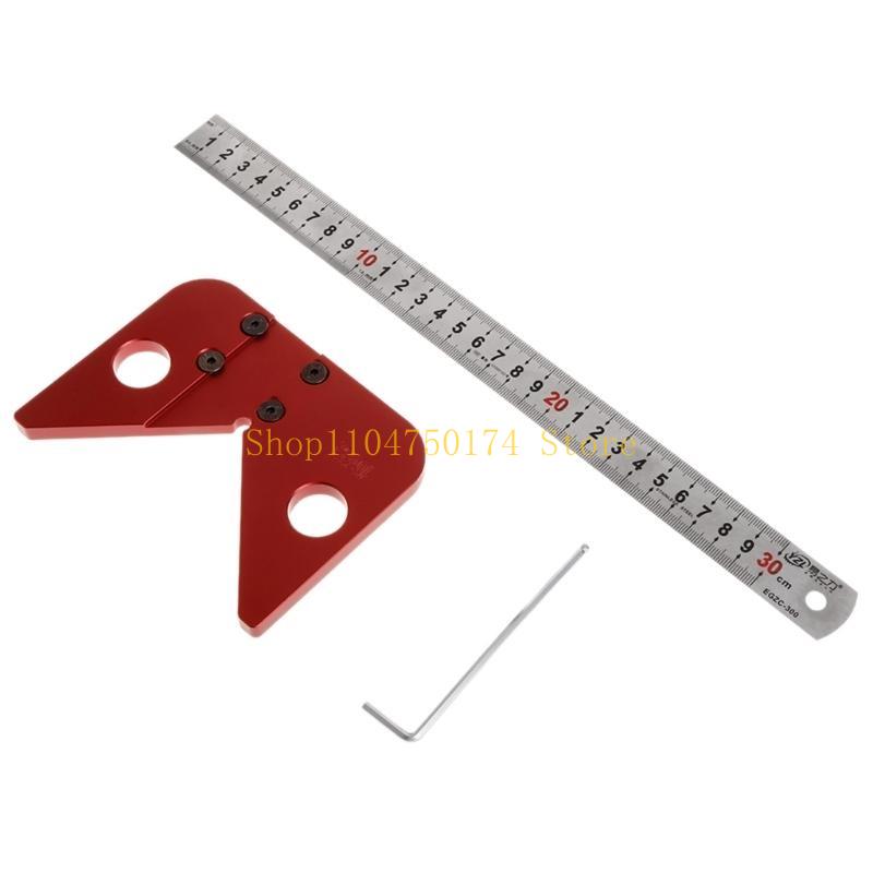 

45 Degrees Line Marking Ruler Measuring Tool Aluminum top sale срібний