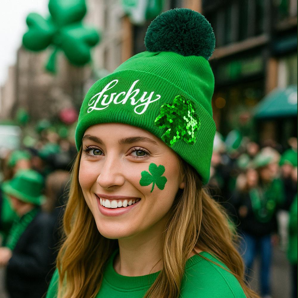 New Irish Embroidered Green Wool Hat for St. Patrick's Day Party Costume