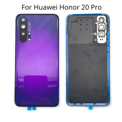 Brand- For Huawei Honor 20 Pro YAL-AL10 YAL-L41 Tempered Glass Back Battery Cover Door Housing + Flash Cover + Camera Lens