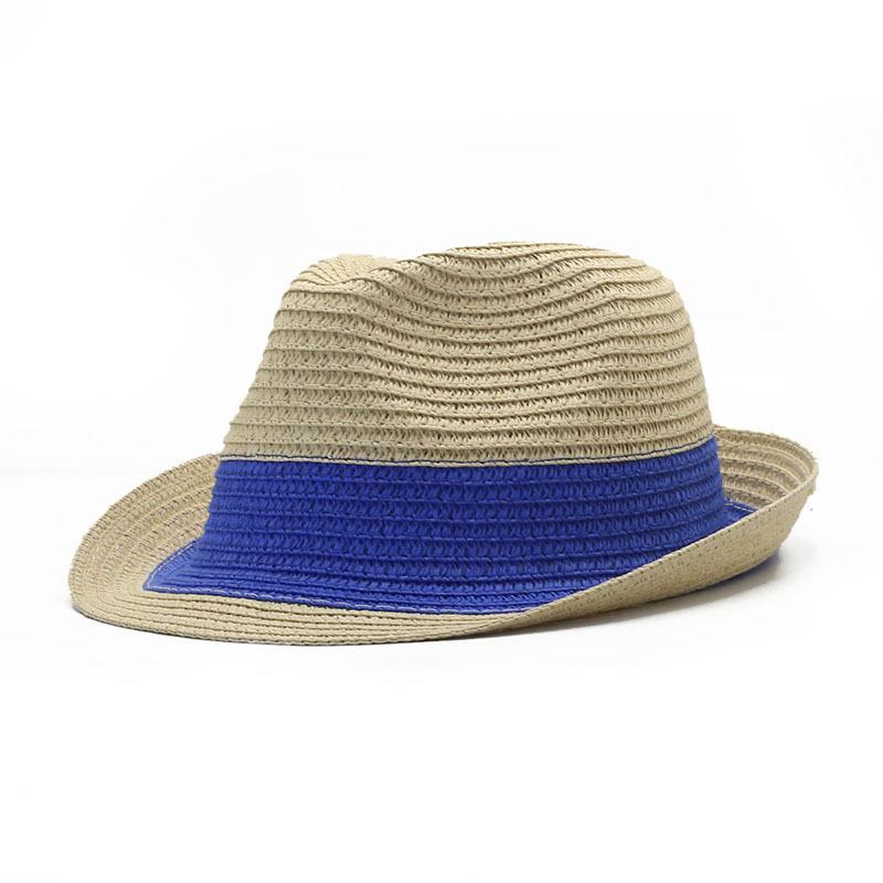 Summer color matching personalized Panama hat British jazz cool hat trendy brand sun hat fashionable versatile couple straw hat
