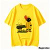 Funny Black Cat Print Tshirt For Unisex Casual White Top Harajuku Tees Female 90s Clothes