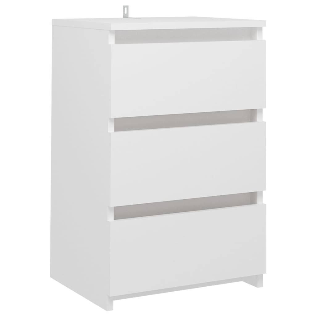 Vidaxl Szafka Nocna, Biała, 40X35X62,5 Cm, Materiał Drewnopochodny