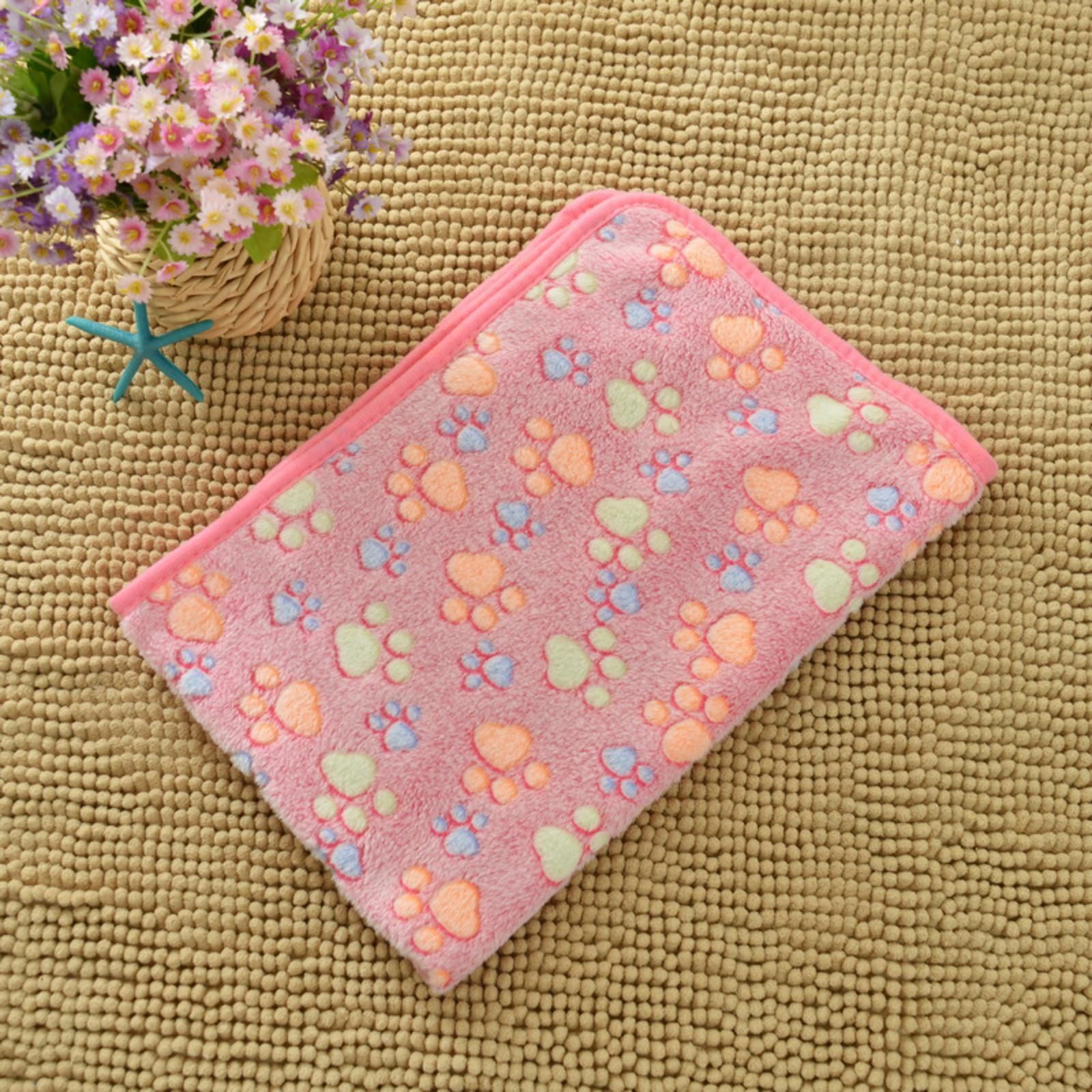 

Одеяло для домашних животных, сезонное одеяло, теплое коралловое бархатное одеяло с принтом «лапки», одеяло для кошек и собак