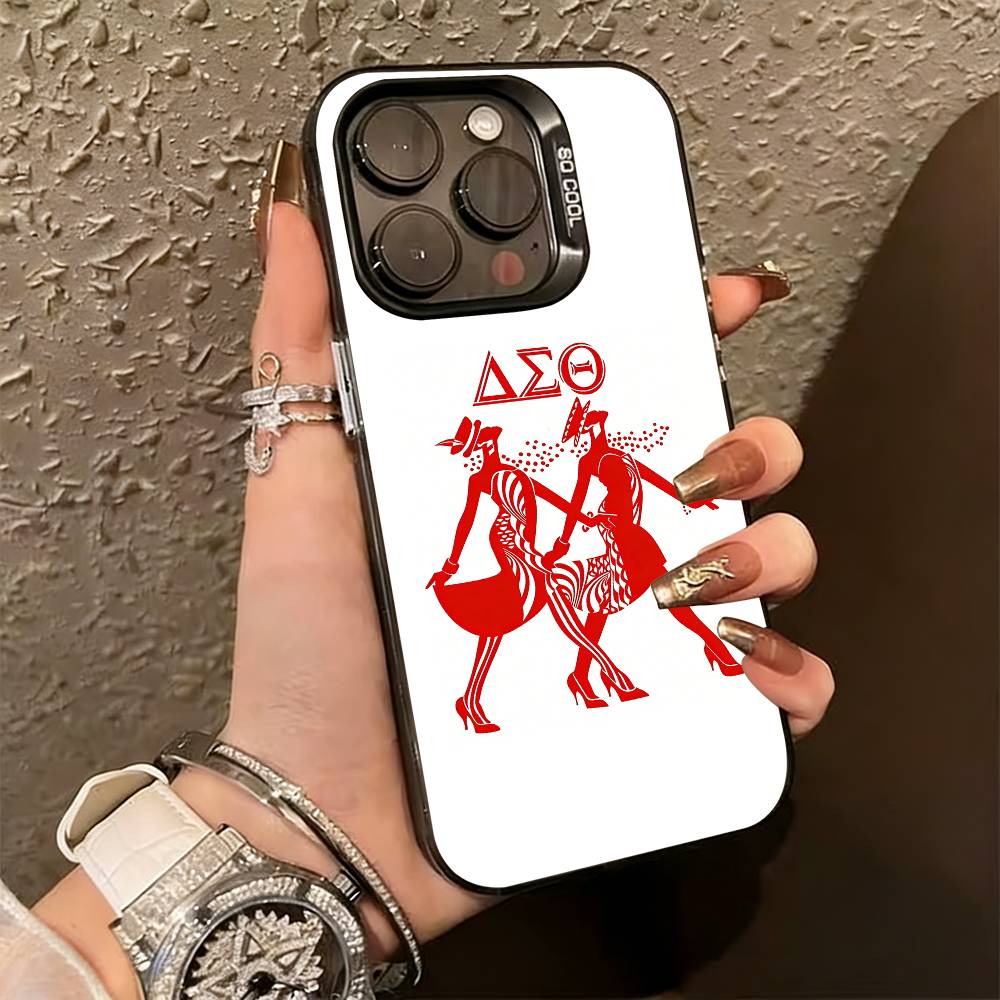 D-delta S-sigma Theta Phone Case For iPhone 17,16,15,14,13,12,11 Plus,Pro Max,XS,Colorful Silver Phone case Funda Cover