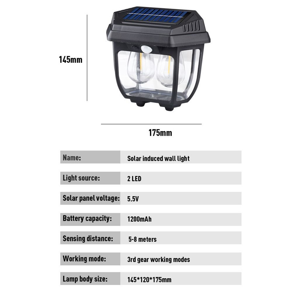 1/2/3 Lamps Body Sensor Wall Lamp Long Lasting Life Solar Fence Lights Outdoor