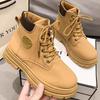 Martin boots women's shoes fashion autumn and winter British style high-top retro tooling locomotive boots thick-soled big yellow boots short boots