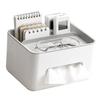 Tissue Box Cover Rectangular Multifunctional Napkin Box Holder with Remote Control Box for Living Room