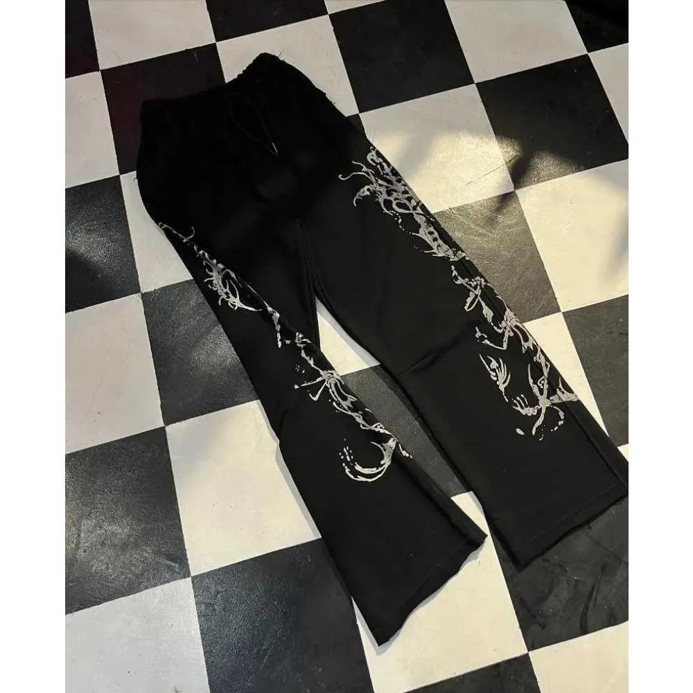 Hip-Hop Trendige Streetwear Amerikanisch Y2k Harajuku Gestreifter Print Übergroße Jogginghose Lässig Locker Gerade Weiter Beinte Hosen