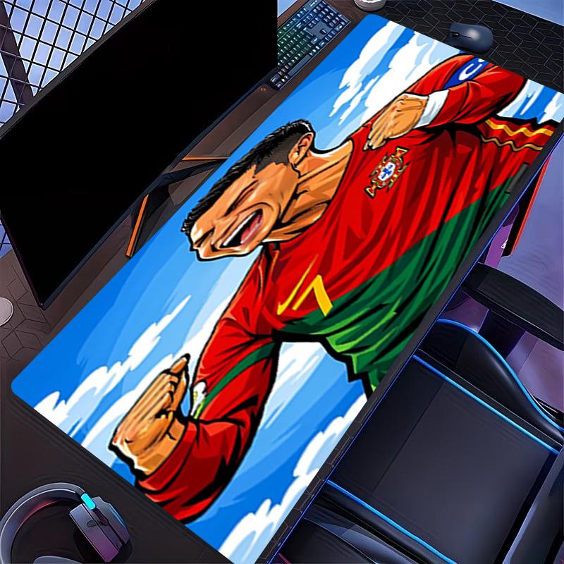 Tappetino per Mouse con Stampa di Cristiano Ronaldo, per Tastiera, Tappetino per Laptop PC per Ufficio, Uso Domestico, Decorazione Scrivania, Regalo di Compleanno Perfetto per i Giocatori