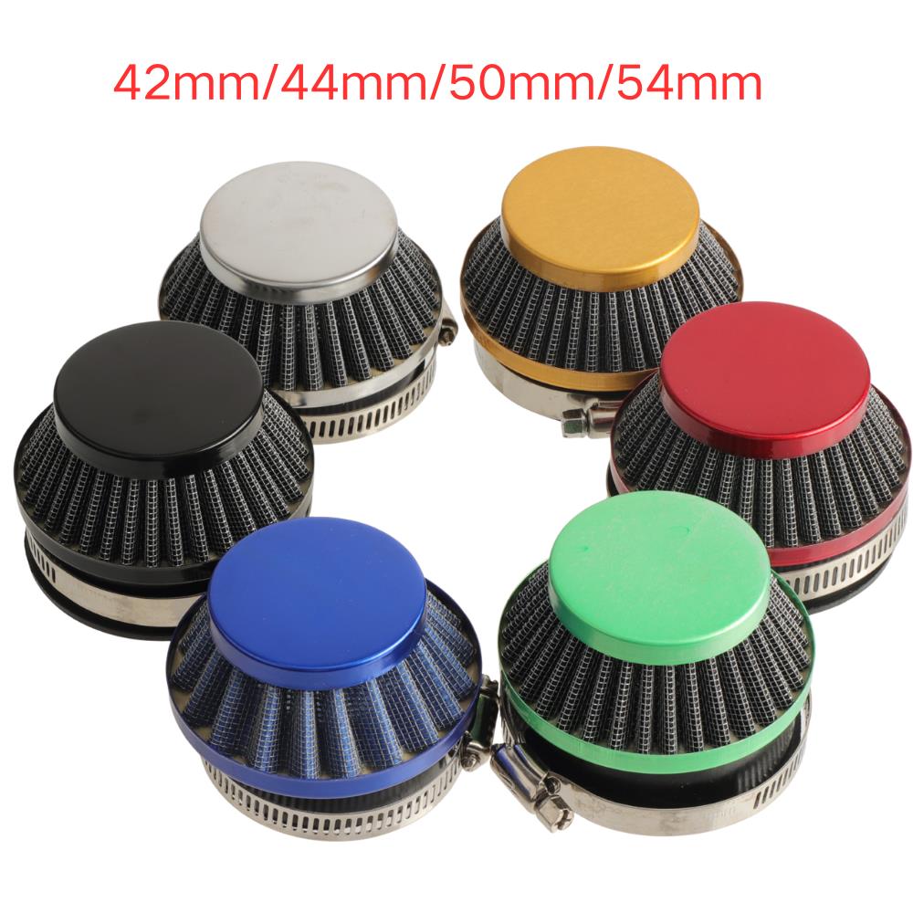 Universal 42mm 44mm 50mm 54mm Air Filter Cleaner For Gas Motorized Bicycle Push Mini Moto Pocket Bike ATV Quad Motorcycle Parts Air Filters 7