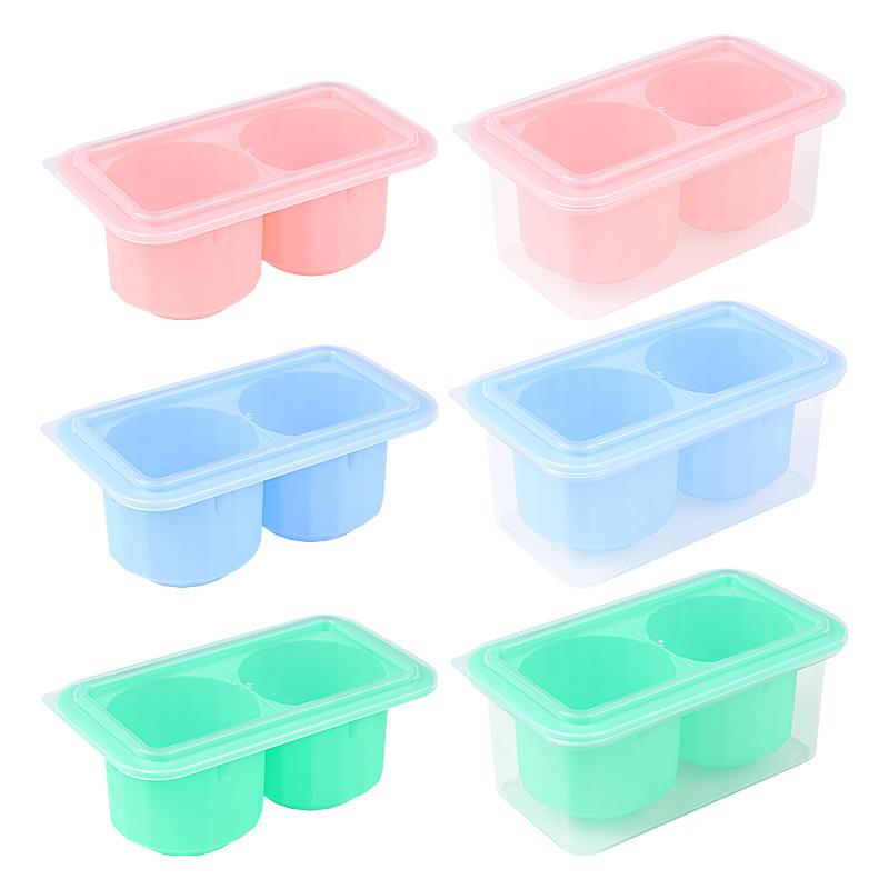 Large Round Ice Cube Tray With Lid, 2 Cavity Silicone Ice Mold, Household Big Ice Making Container Freezing Tool