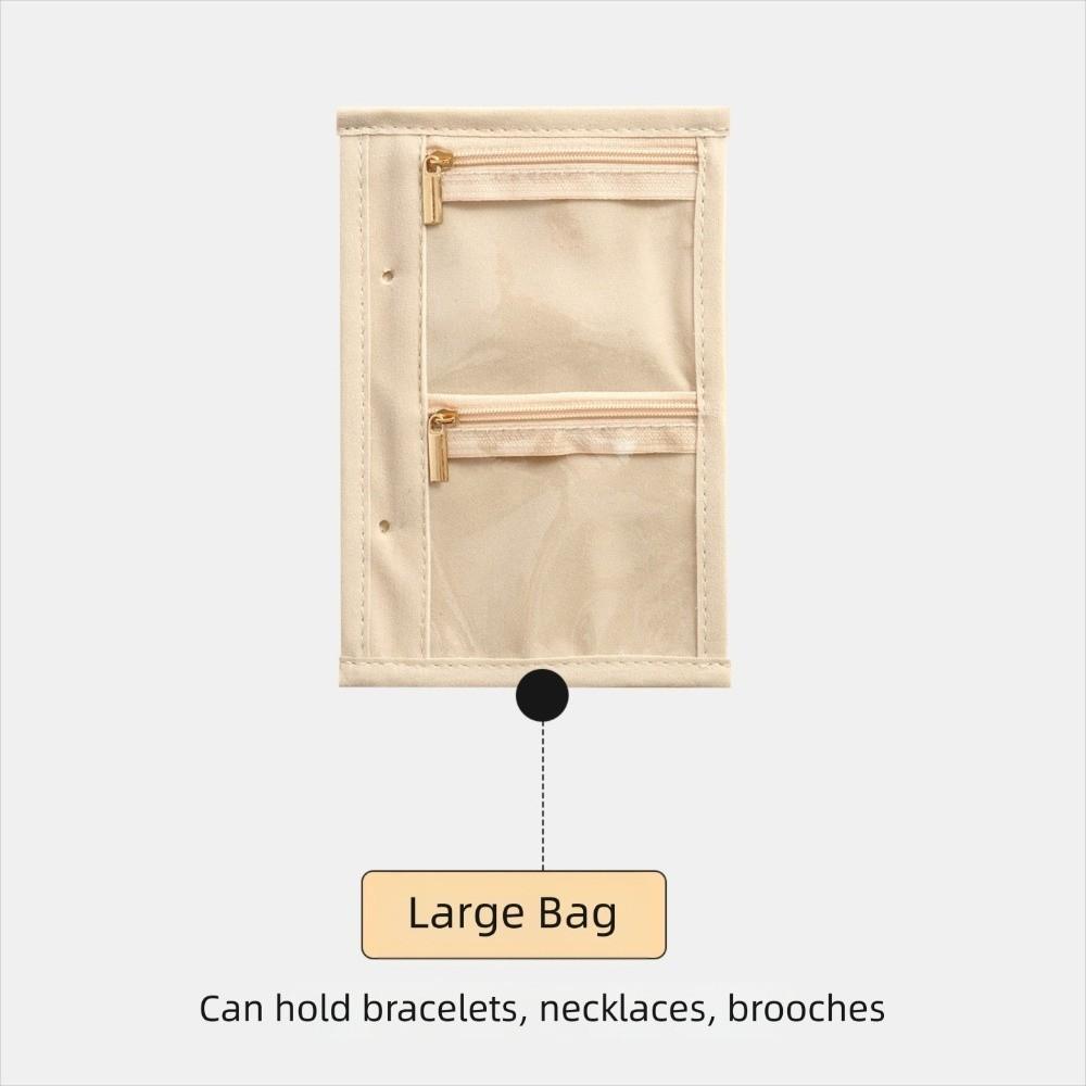 Portable Jewelry Storage Book Zipper Jewelry Organizer Roll Jewellery Binder  Travel