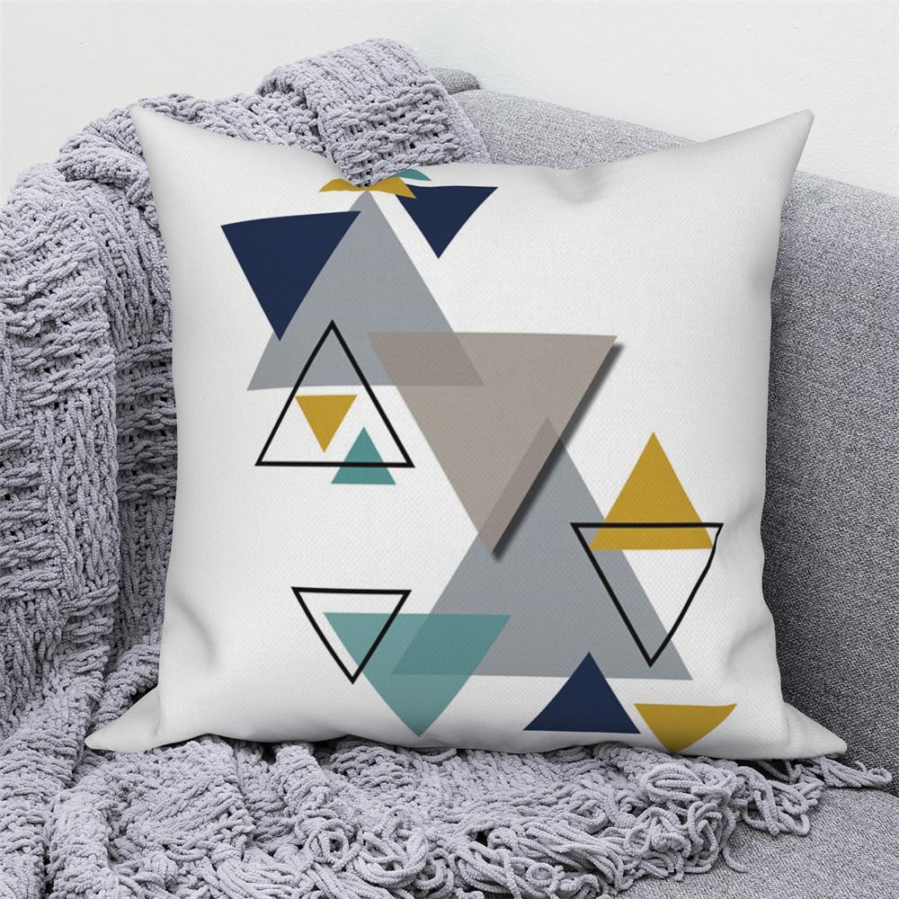 Sofa Cushion Cover Pillow  Decoration Home Office Car Geometric Pattern White Decorative