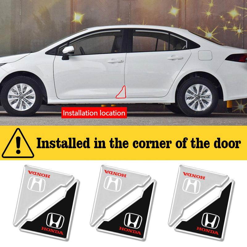 4PCS Car Door Anti-collision Corner Protectors Stickers Accessories For Honda Civic FIT Accord Prelude CRV 5th City CRZ CRX Jazz KP5