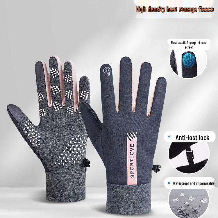 Unisex Winter Warm Fleece-Lined Touchscreen Gloves, Non-Slip and Water-Repellent for Cold Weather Driving and Riding