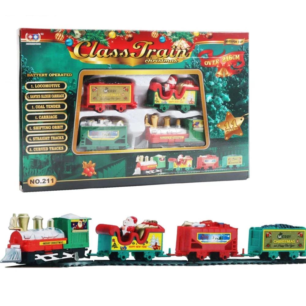 NEW Christmas Realistic Electric Train Set,Easy To Ass-emble & Safe for Kids Gift & Party Home Xmas Tree Decoration