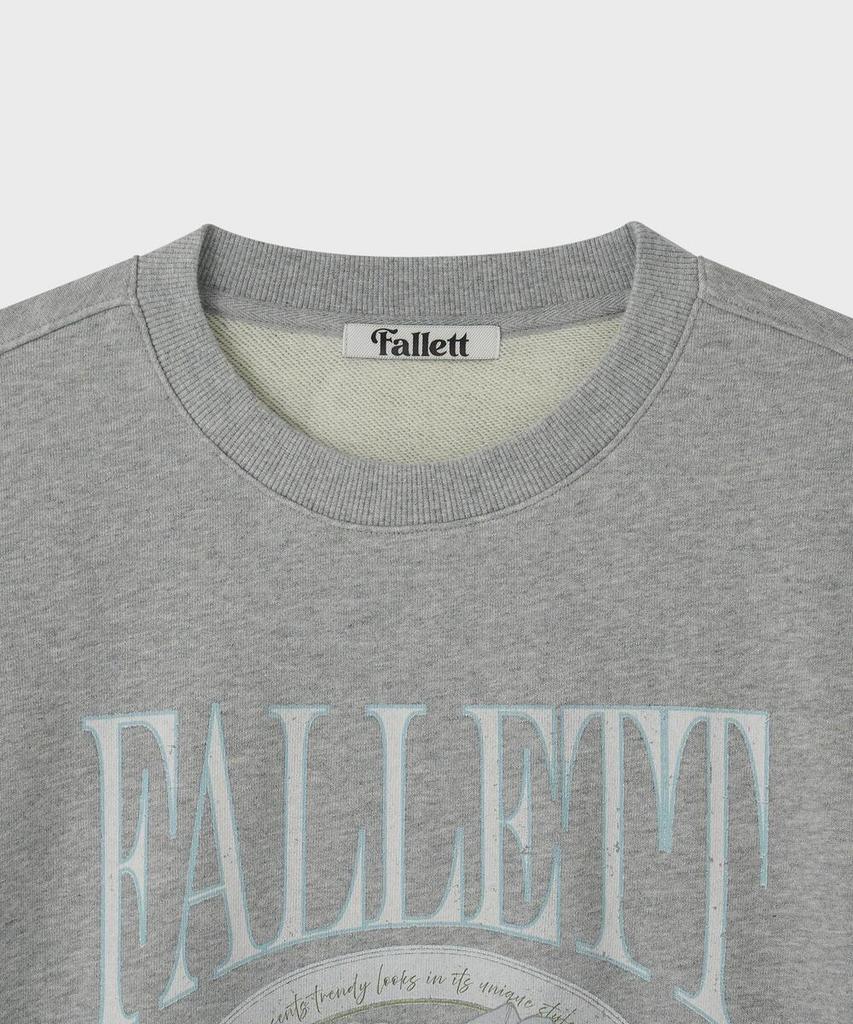 FALLETT Vintage Rose Emblem Sweatshirt Gray