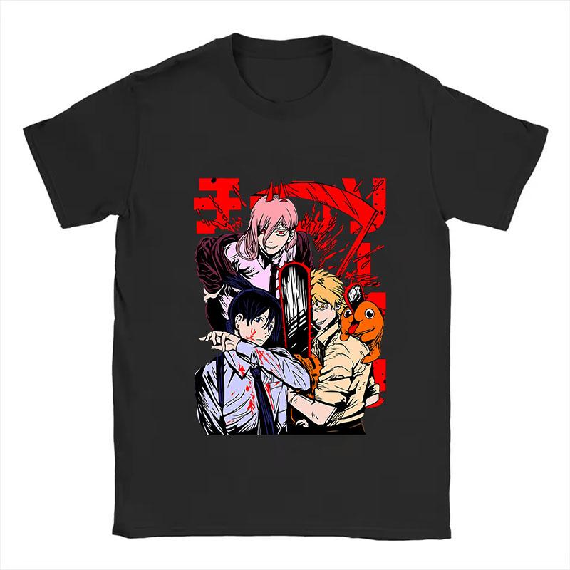 Anime Chainsaw Man Pochita Poster Printed Tshirt Mens and Womens Tshirt Mens Top Sports Tshirt Mens Tshirt Harajuku Tee