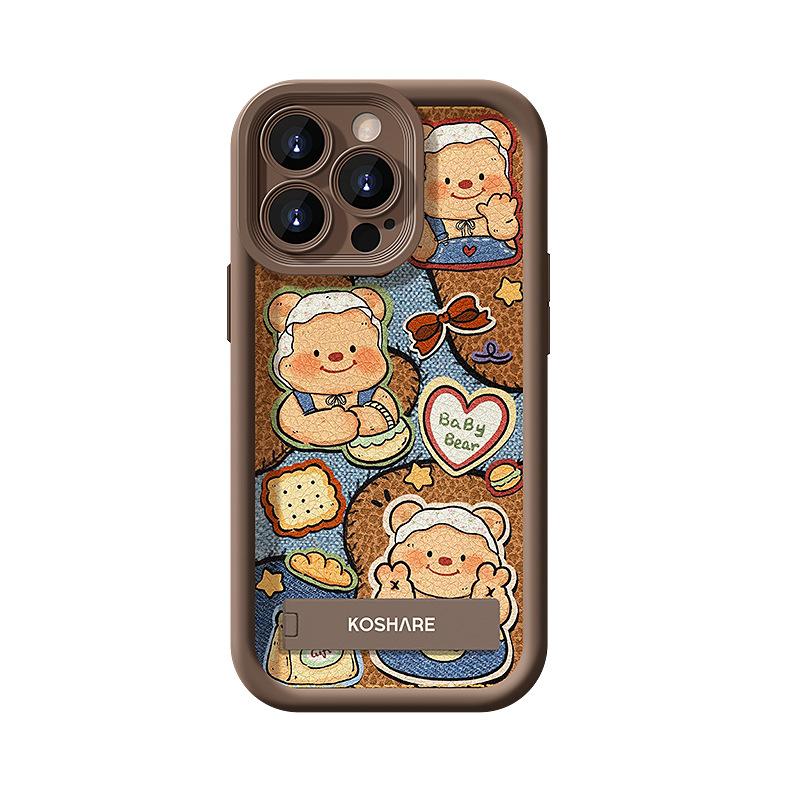 Butter Bear Bracket Plush Lanyard Suitable for Apple 11PRO Mobile Phone Case 11 Lambskin 11 Silicone Anti-drop 1/1