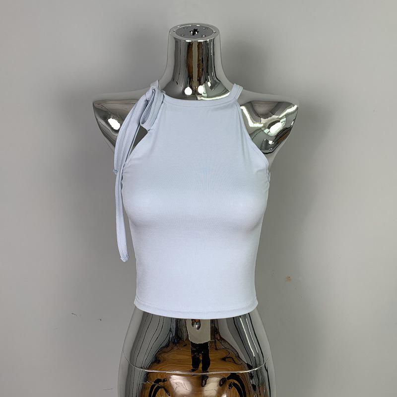 

Korean Off-Shoulder Lace-Up Halter Slimming Tank for Women One Size