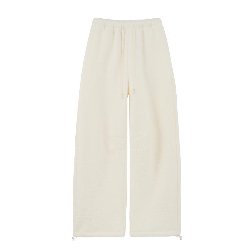 

Women s Double-Sided Fleece Wide-Leg Pants, New 2026 Style: Plus Velvet, Thickened, Warm, Lazy Style, Casual, Straight Cut for Spring L