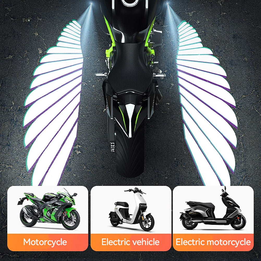 1Pair Motorcycle LED Welcome Light Angel Wings Style Projection Lights For Motorcycle Modified Decorative Lamps Wing Lights