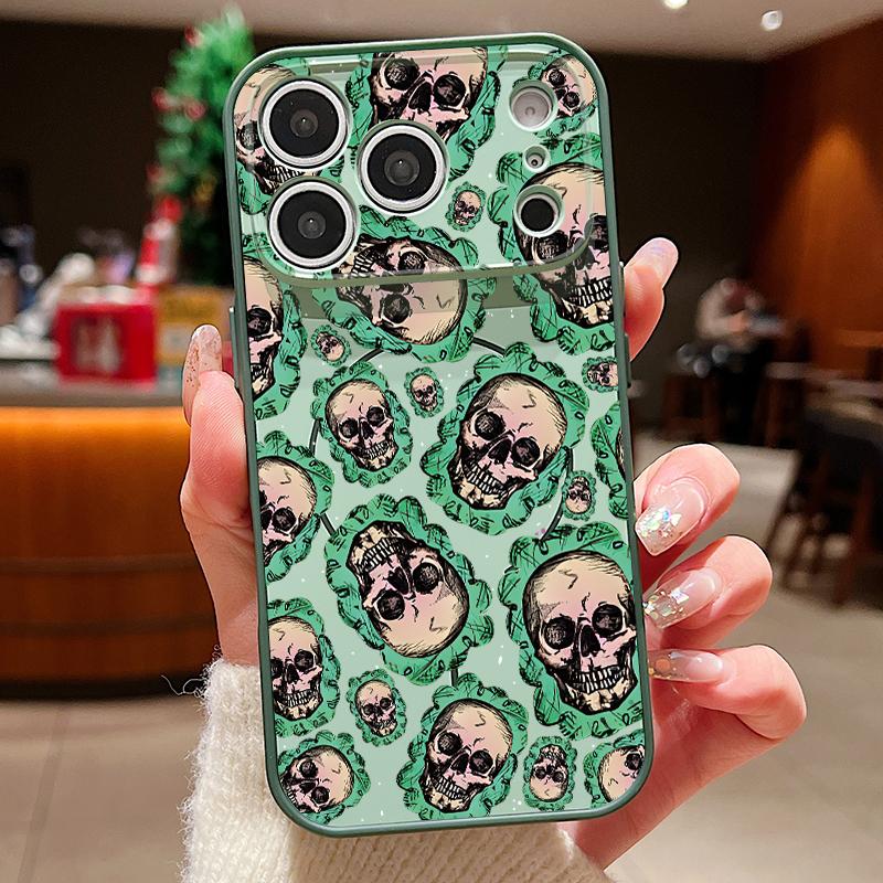 Strange Skull Pattern Magnetic Phone Case For iPhone 17 ProMax 16 15 14 13 Pro Max For Magsafe Wireless Charge Shockproof Cover