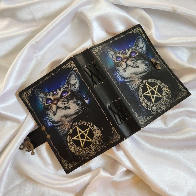 Leather Journal Cat Print Leather Sketchbook, Leather Dairy, Notebook, Wedding Gift, Travel Dairy, Dream Journal, Notepad Personalized Gift.