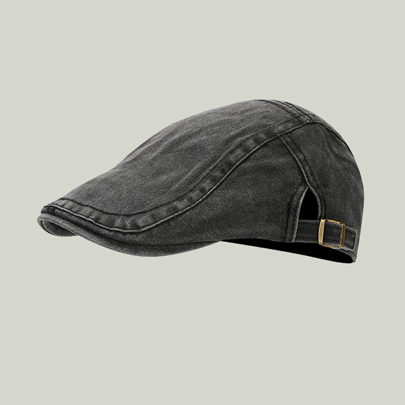 

Casual Simple Beret Korean Version Retro Front Hat Four Seasons British Wind Cap темно-серого