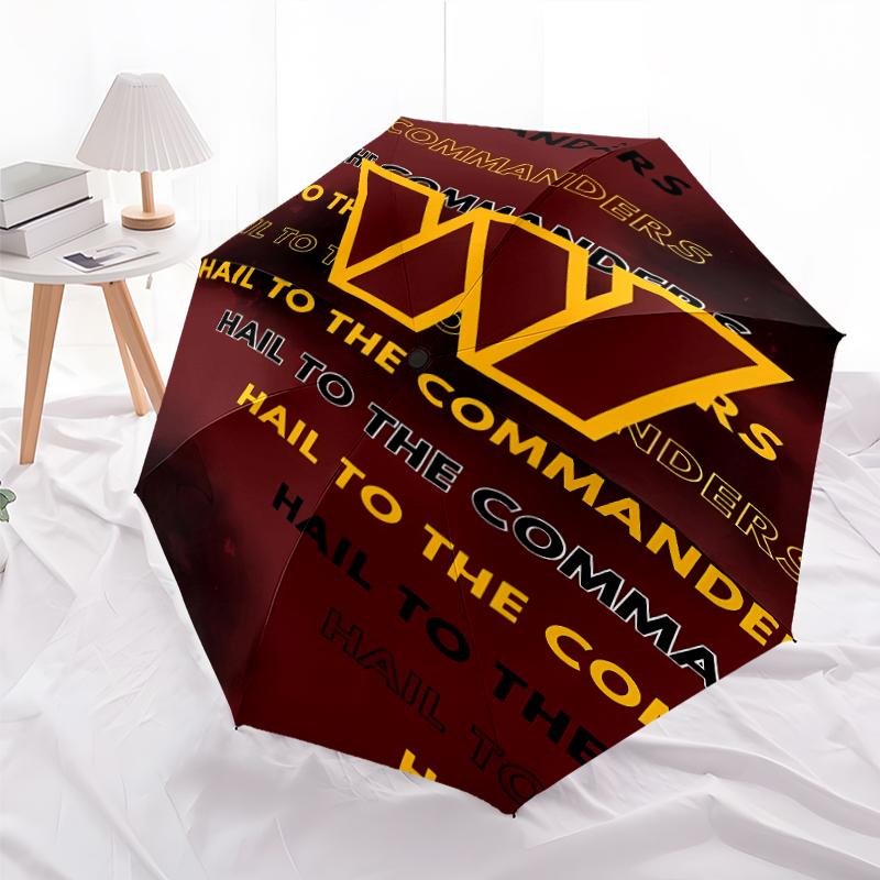 Printed Washington Commanders Folding Umbrella,Outdoor,Leisure,And Travel Umbrella,Durable Umbrella Fabric,Birthday And Holiday Gift