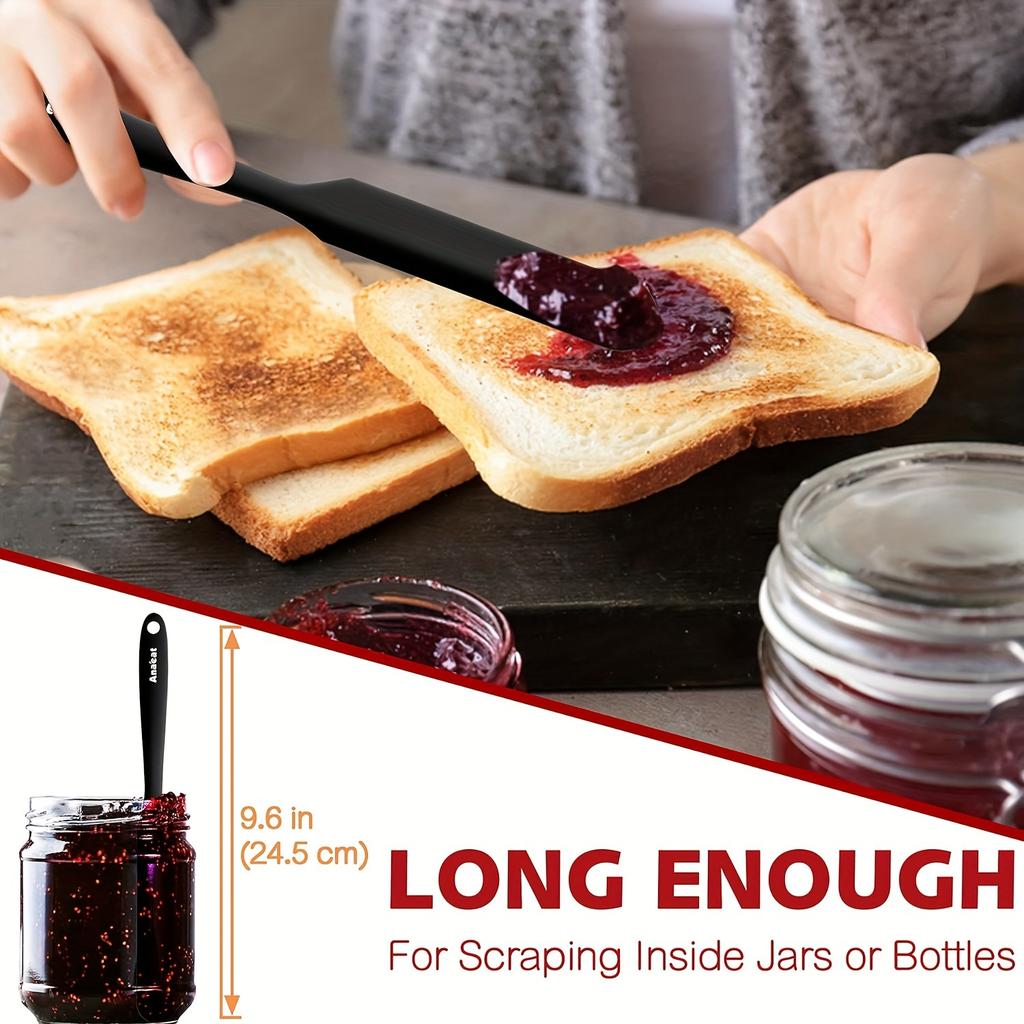 4 4pcs Heat Resistant Silicone Spatula Set: U Taste 600ºF High Temp Seamless BPA Free Food Grade Flexible Rubber Silicon Kitchen Cooking Mixing Baking