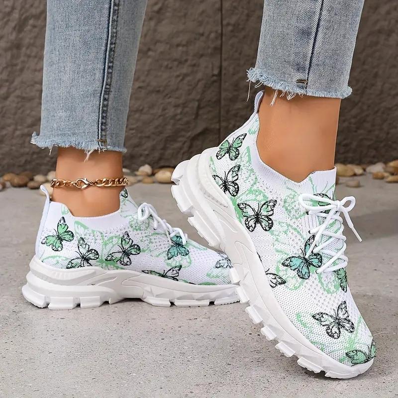 Women's Butterfly Pattern Casual Shoes Lightweight Sports Shoes