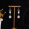 Elegant Butterfly Water Drop Pearl Tassel Earrings for Women - Traditional Qipao Style