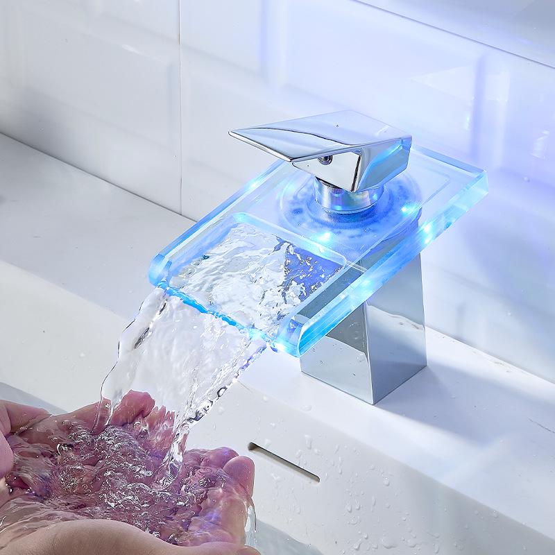 LED Waterfall Bathroom Faucet - Hot/Cold