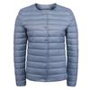 Autumn and Winter New Light Down Jacket Women's Round Neck Change V-neck Liner Long Sleeve Collarless White Duck Down Short Coat Tide