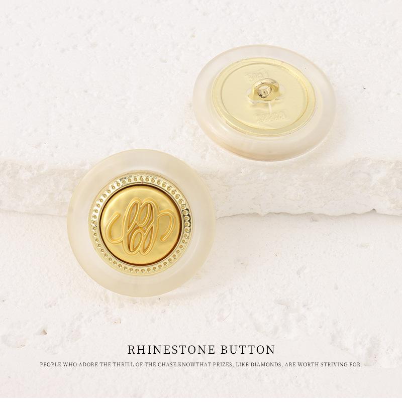 

5pcs High-End Men S And Women S Coats, Trench Coats, Sweaters, Blazers, Cardigans, Buttons, Resin Metal Double Buttons 17mm gold + transparent bottom