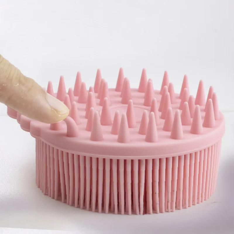 Soft Silicone Brush Wash Bath Shower Exfoliating Skin Fit For Baby Adult Bath Brush Shampoo Head Massage Brush Siliconebrush