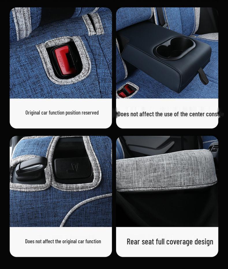 BYD QinPLUS Linen Car Seat Cushion, Full Surround, Four Seasons, for Qinplusdmi/ev.